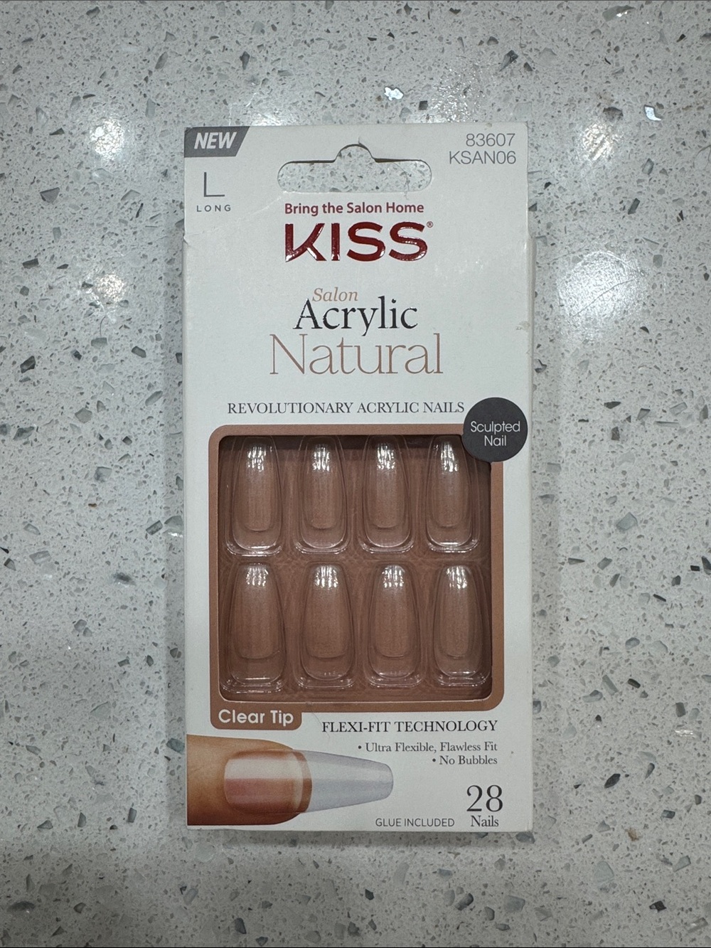 KISS Salon Acrylic Natural Press-On Nails - Brown Nude